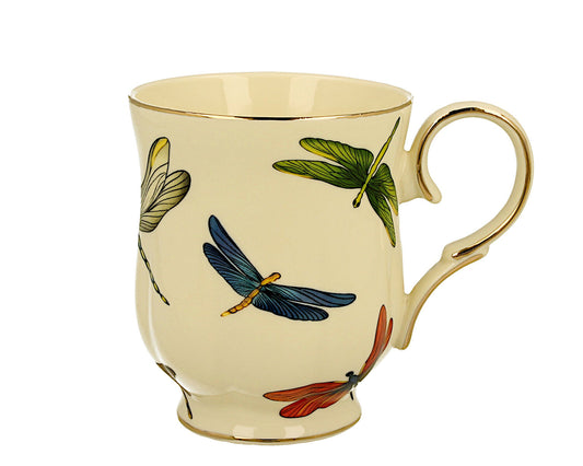 DUO ECRU Becher 450 ml DRAGONFLIES New Bone China Porzellan