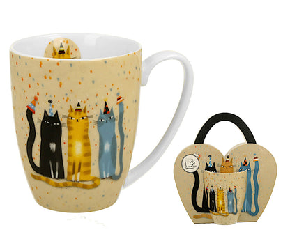 DUO ANIMALS Becher 360 ml CAT'S WORLD - PARTY in Tragetasche, New Bone China Porzellan – Bild 2