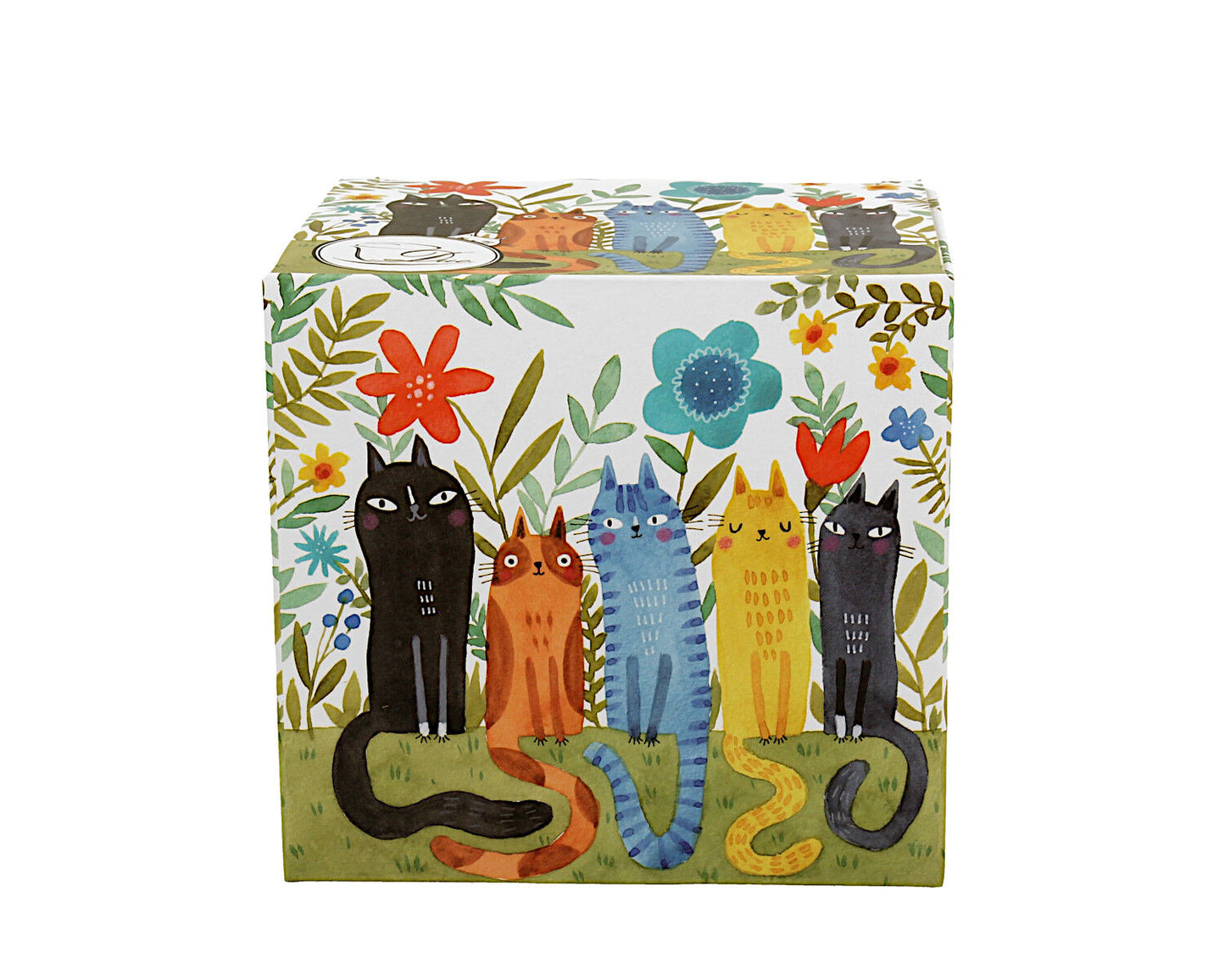 DUO ART GALLERY Fassbecher 430 ml CAT'S WORLD – GARDEN FELINES mit Teesieb, New Bone China Porzellan – Bild 4