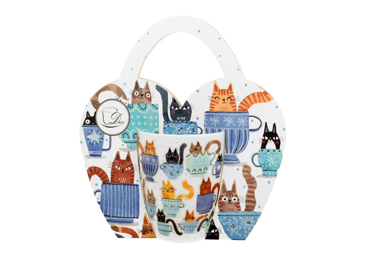 DUO ANIMALS Klassischer Becher 360 ml CAT'S WORLD - Teacup Cats aus Bone China Porzellan – Bild 2