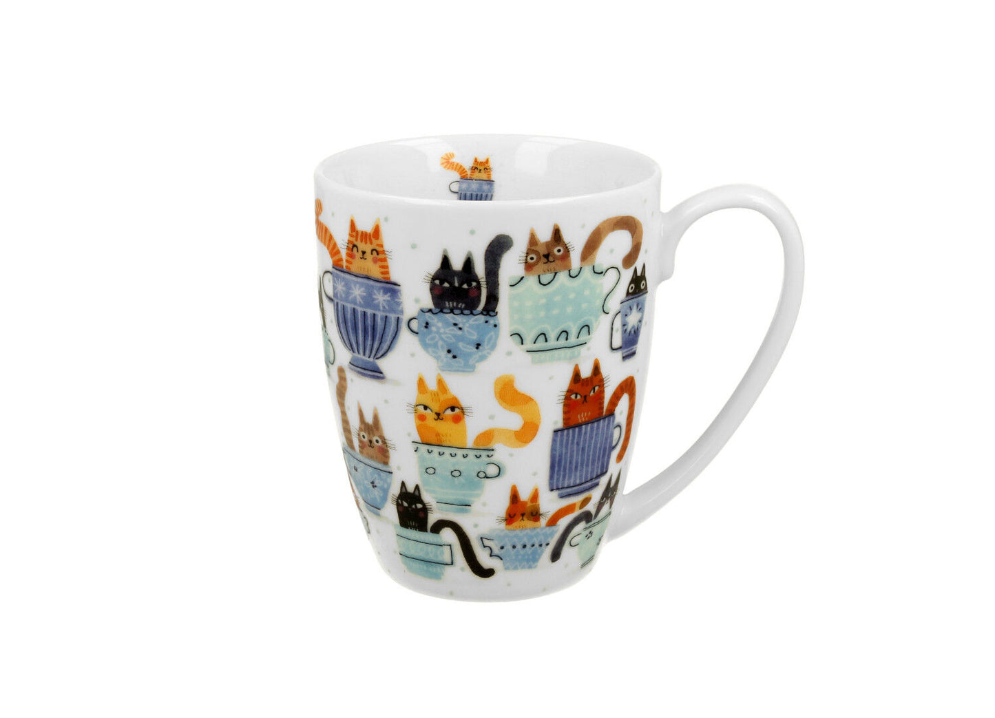 10er SET DUO ANIMALS Klassischer Becher 360 ml CAT'S WORLD - Teacup Cats aus Bone China Porzellan – Bild 2