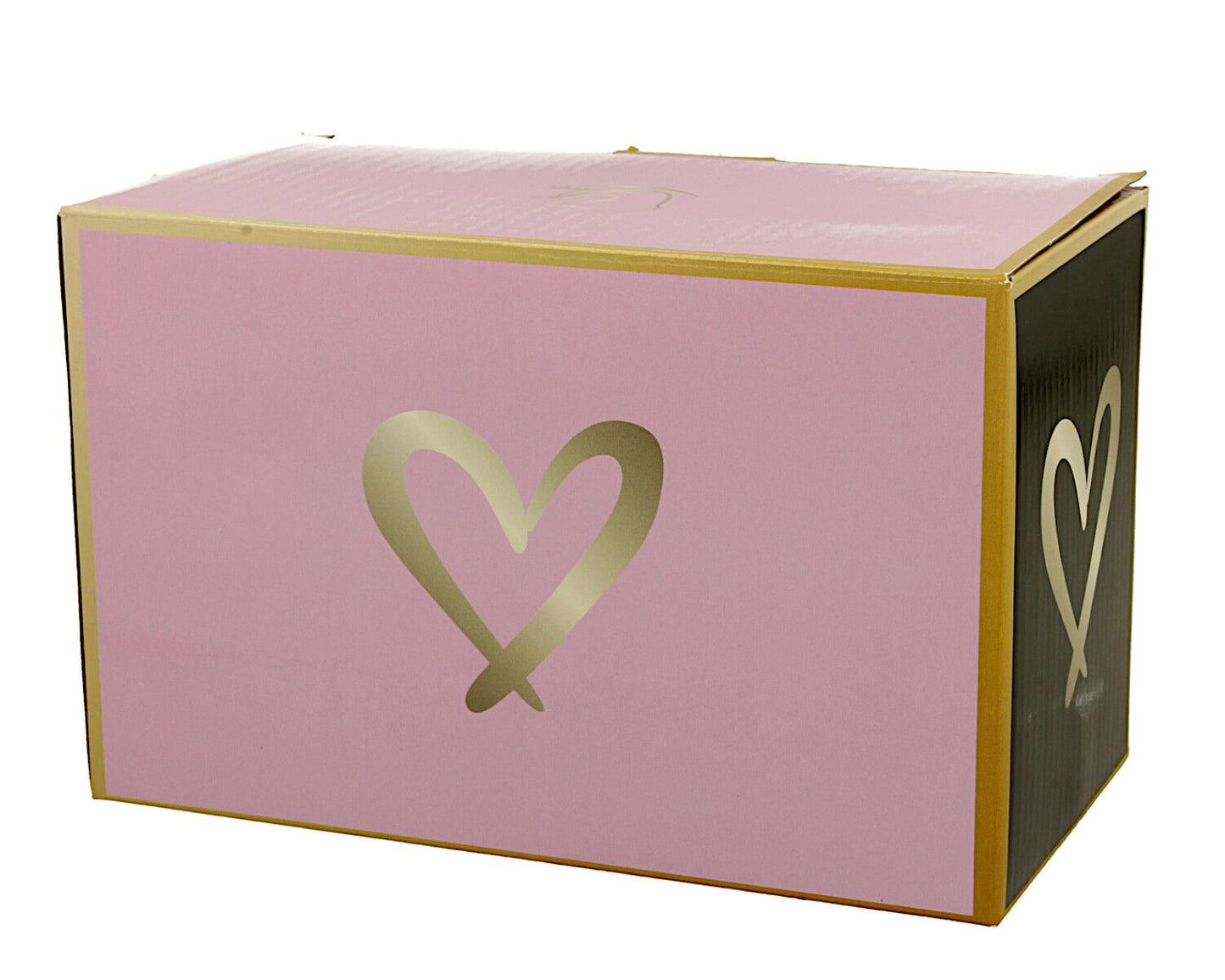 DUO 2er SET Becher 360 ml GOLD HEART - Pink & Dark Blue - New Bone China Porzellan – Bild 4