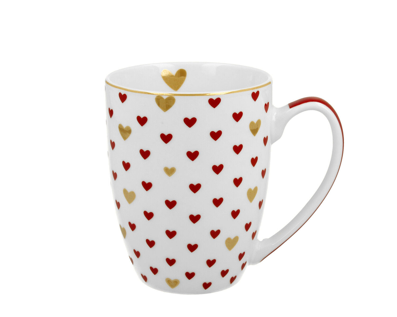 DUO Becher 360 ml RED HEARTS - New Bone China Porzellan