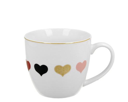 DUO HEARTS Becher 460 ml 4 HEARTS in Tragetasche, New Bone China Porzellan