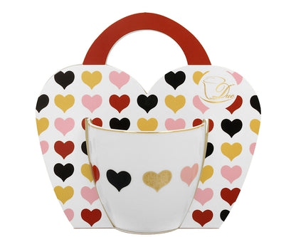 DUO HEARTS Becher 460 ml 4 HEARTS in Tragetasche, New Bone China Porzellan – Bild 3