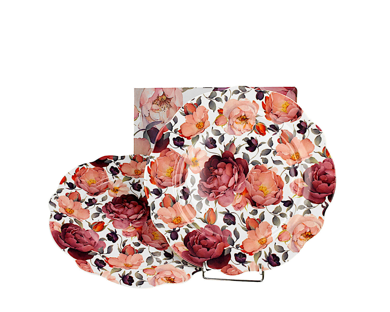 DUO EXCLUSIVE Dessertteller 2er Set SPRING ROSES WHITE aus New Bone China Porzellan – Bild 3