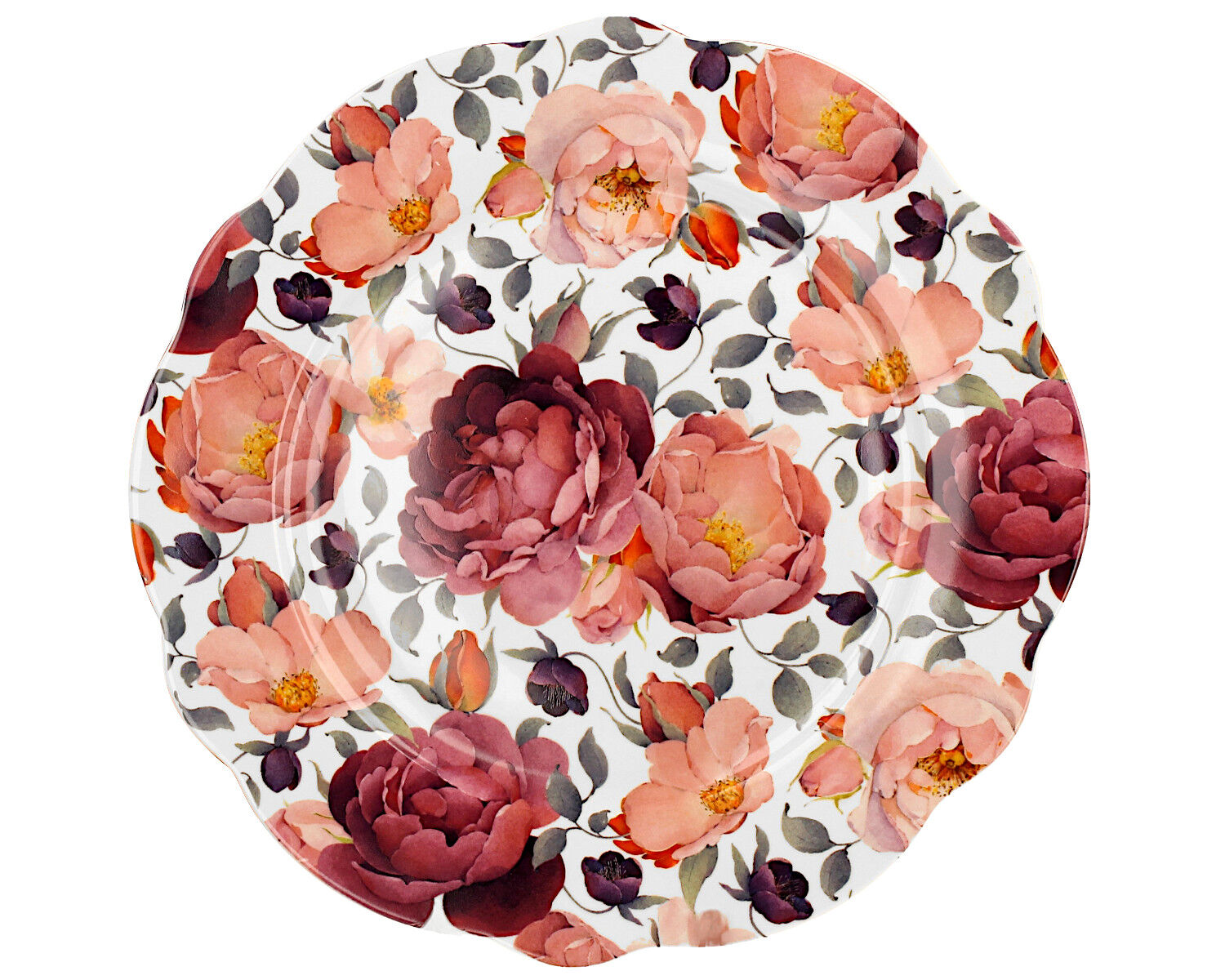 DUO EXCLUSIVE Speiseteller 2er Set SPRING ROSES WHITE aus New Bone China Porzellan – Bild 2