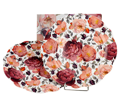 DUO EXCLUSIVE Speiseteller 2er Set SPRING ROSES WHITE aus New Bone China Porzellan – Bild 3