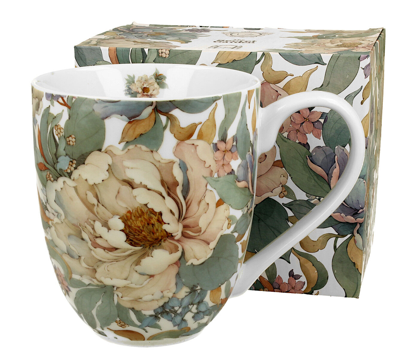 DUO FLOWERS ROYAL XXL Becher 1000 ml PEONY WHITE (Pfingstrose) New Bone China Porzellan – Bild 2