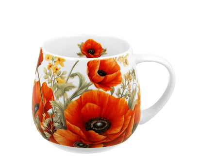 DUO FLOWER CLASSIC Fassbecher 430 ml POPPIES New Bone China Porzellan