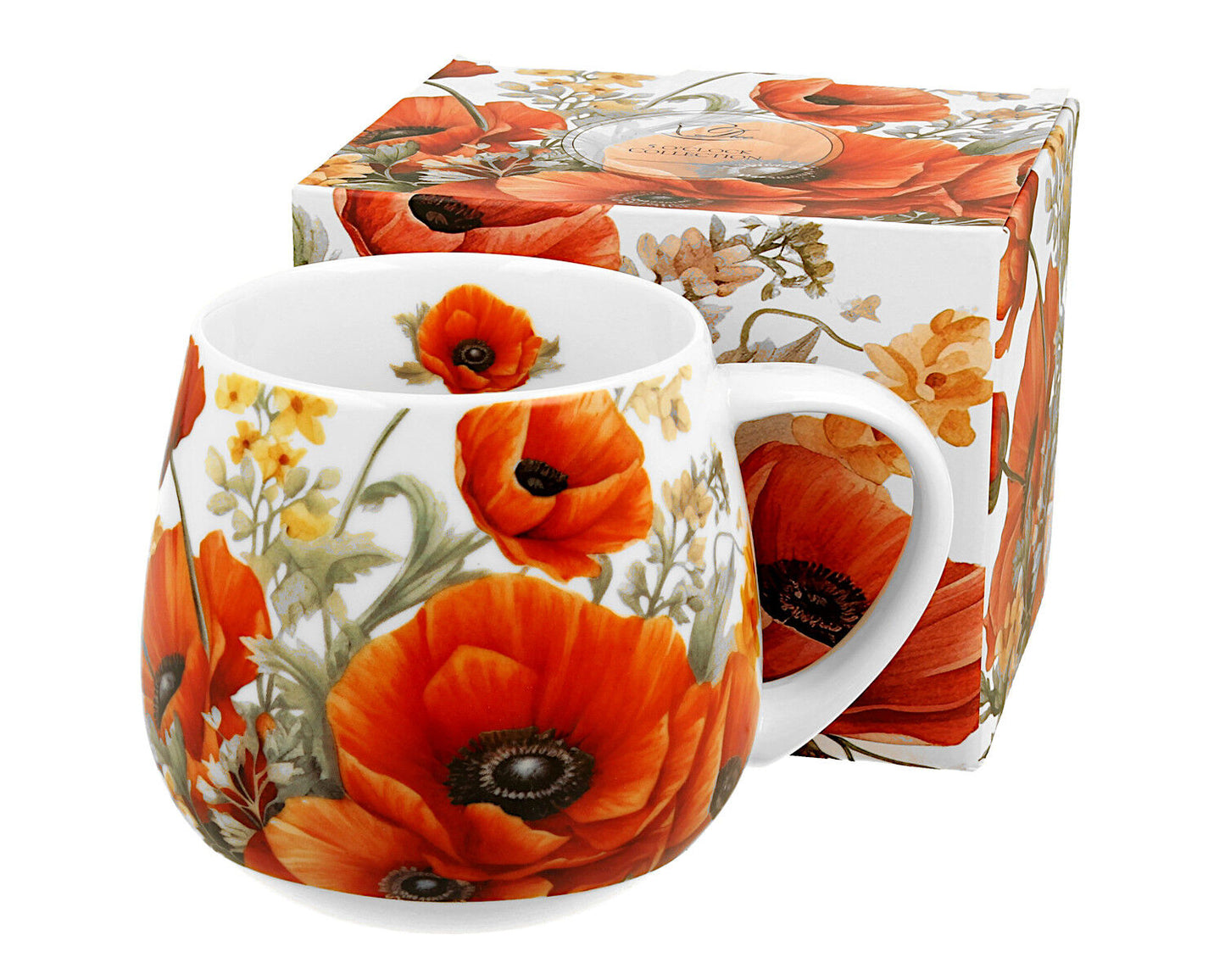 DUO FLOWER CLASSIC Fassbecher 430 ml POPPIES New Bone China Porzellan – Bild 2