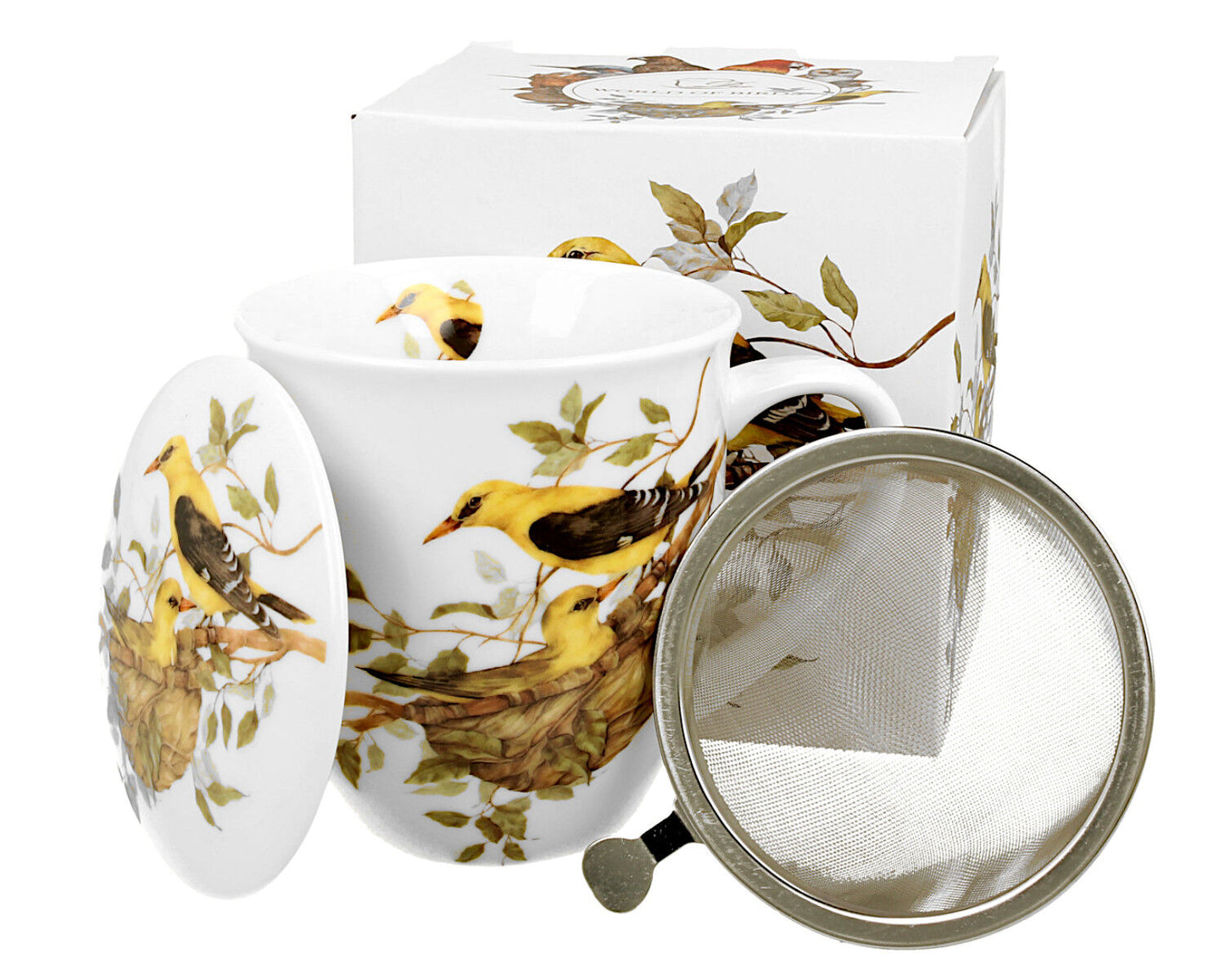 DUO World of Birds 400 ml Becher mit Teesieb EURASIAN GOLDEN ORIOLE New Bone China Porzellan – Bild 5