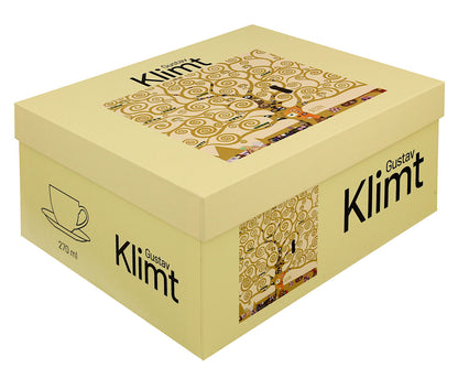 DUO ART GALLERY 2er-Set Tassen 270 ml TREE OF LIFE ECRU inspired by Gustav Klimt, New Bone China Porzellan – Bild 5