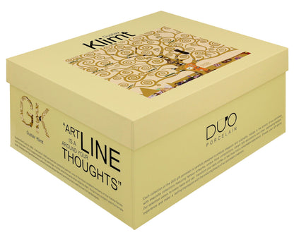 DUO ART GALLERY 2er-Set Tassen 270 ml TREE OF LIFE ECRU inspired by Gustav Klimt, New Bone China Porzellan – Bild 6