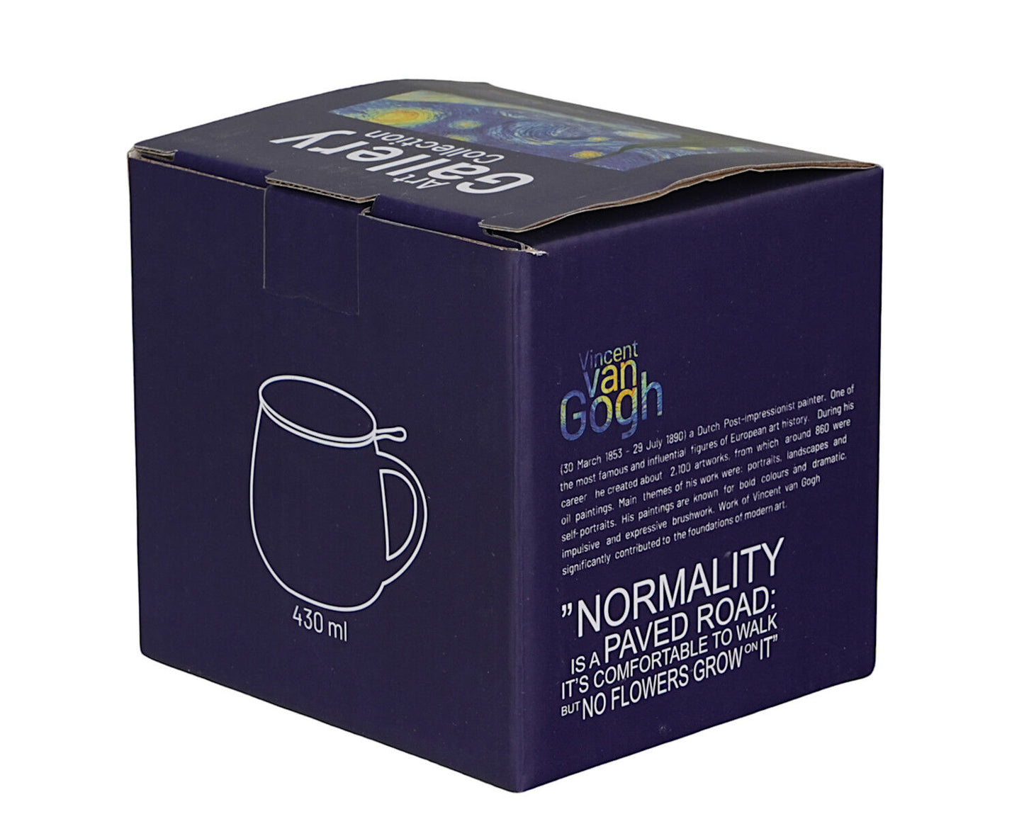 DUO ART GALLERY Fassbecher 430 ml mit Teesieb STARRY NIGHT inspired by Van Gogh, New Bone China Porzellan – Bild 5