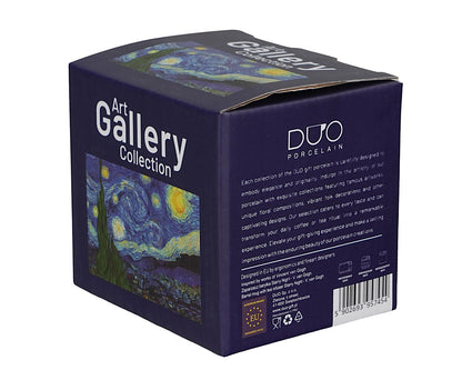 DUO ART GALLERY Fassbecher 430 ml mit Teesieb STARRY NIGHT inspired by Van Gogh, New Bone China Porzellan – Bild 6