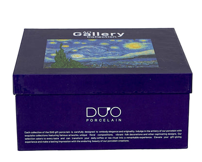 DUO ART GALLERY 2er-Set Tasse mit Untertasse STARRY NIGHT inspired by Van Gogh, New Bone China Porzellan – Bild 4