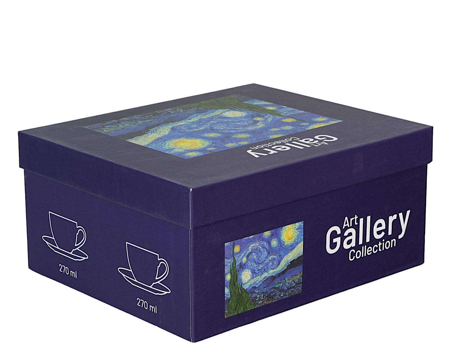 DUO ART GALLERY 2er-Set Tasse mit Untertasse STARRY NIGHT inspired by Van Gogh, New Bone China Porzellan – Bild 5