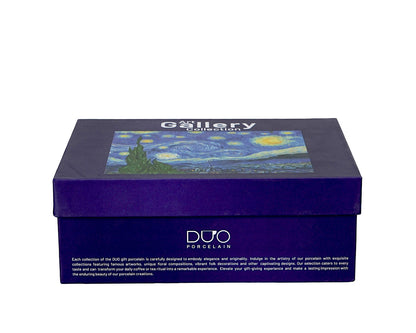 DUO ART GALLERY 2er-Set Espressotasse mit Untertasse STARRY NIGHT inspired by Van Gogh, New Bone China Porzellan – Bild 5
