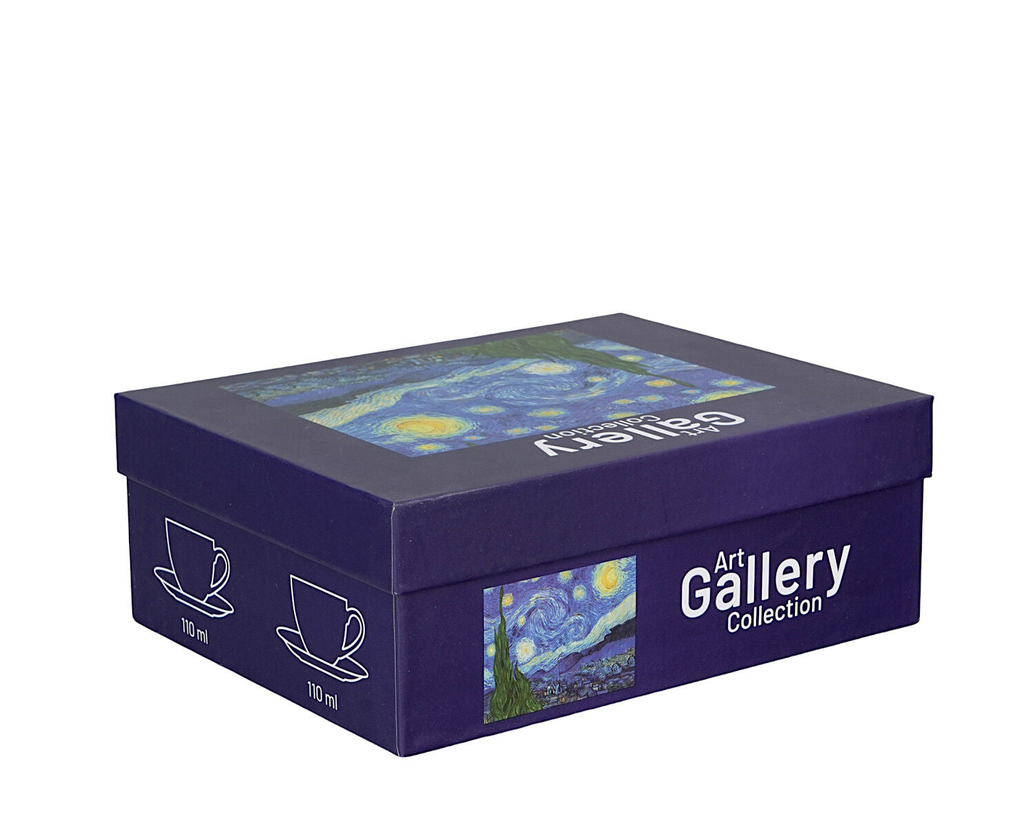 DUO ART GALLERY 2er-Set Espressotasse mit Untertasse STARRY NIGHT inspired by Van Gogh, New Bone China Porzellan – Bild 6