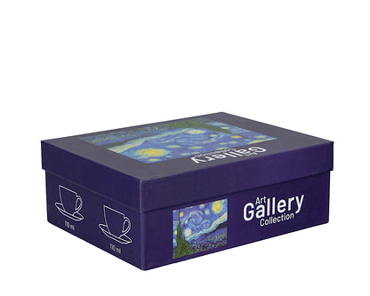 DUO ART GALLERY 2er-Set Espressotasse mit Untertasse STARRY NIGHT inspired by Van Gogh, New Bone China Porzellan – Bild 6