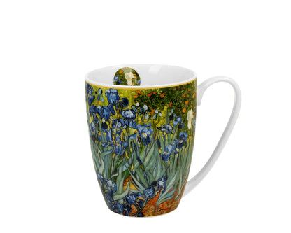 10er SET DUO ART GALLERY Klassischer Becher 360 ml IRISES inspired by Van Gogh New Bone China Porzellan – Bild 2