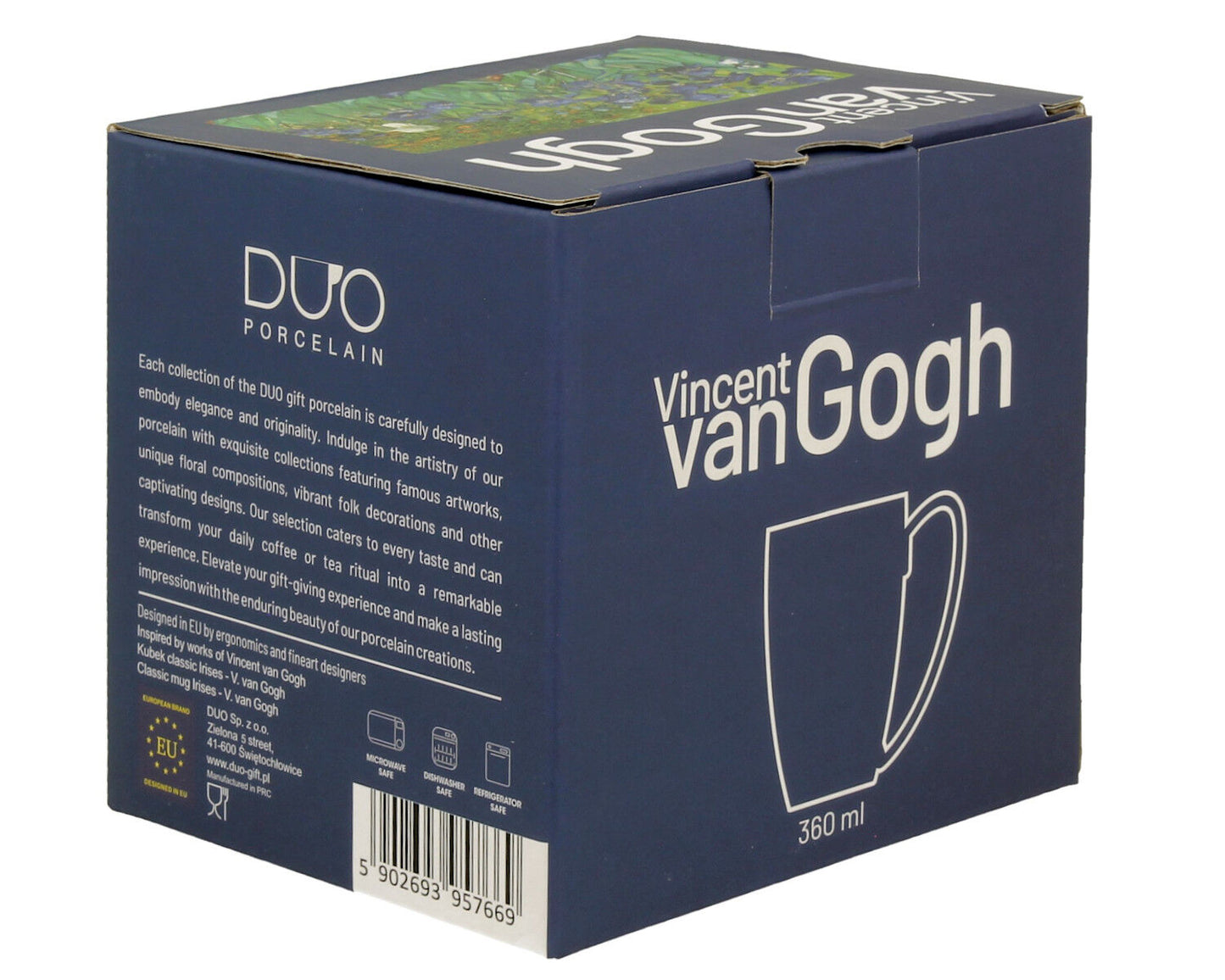 DUO ART GALLERY Klassischer Becher 360 ml IRISES inspired by Van Gogh New Bone China Porzellan – Bild 4