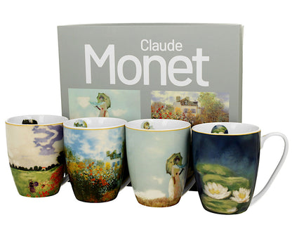 DUO ART GALLERY 4er-Set klassische Becher 360 ml inspired by Monet New Bone China Porzellan – Bild 2