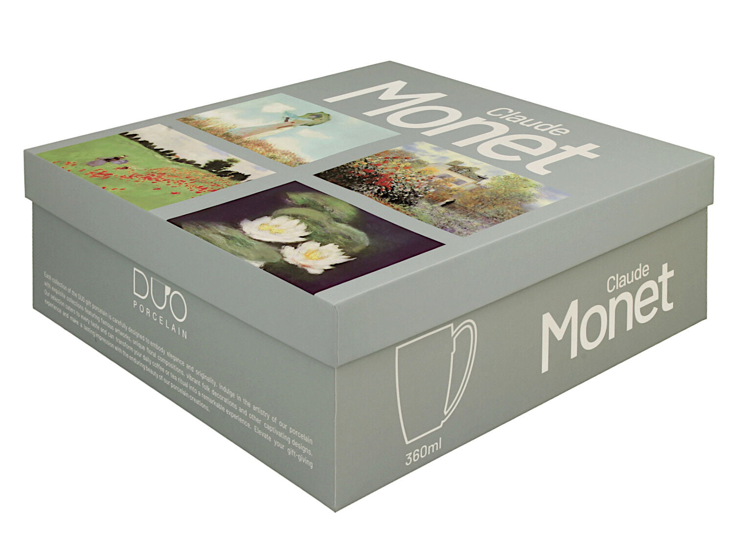 DUO ART GALLERY 4er-Set klassische Becher 360 ml inspired by Monet New Bone China Porzellan – Bild 5