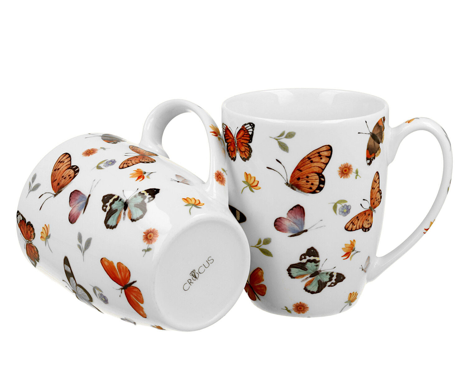 DUO CROCUS Kollektion 2er-Set klassische Becher 350 ml BUTTERFLIES, New Bone China Porzellan – Bild 2