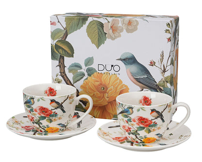 DUO Flowers Classic APRIL 2er-Set Tassen 270 ml mit Untertassen, New Bone China Porzellan – Bild 2