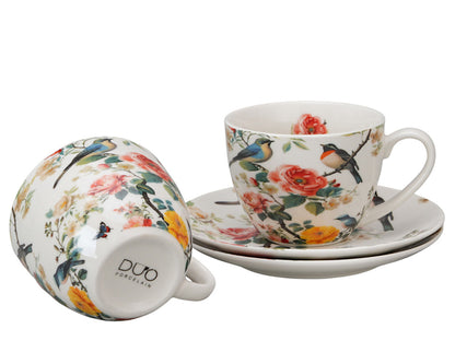 DUO Flowers Classic APRIL 2er-Set Tassen 270 ml mit Untertassen, New Bone China Porzellan – Bild 3