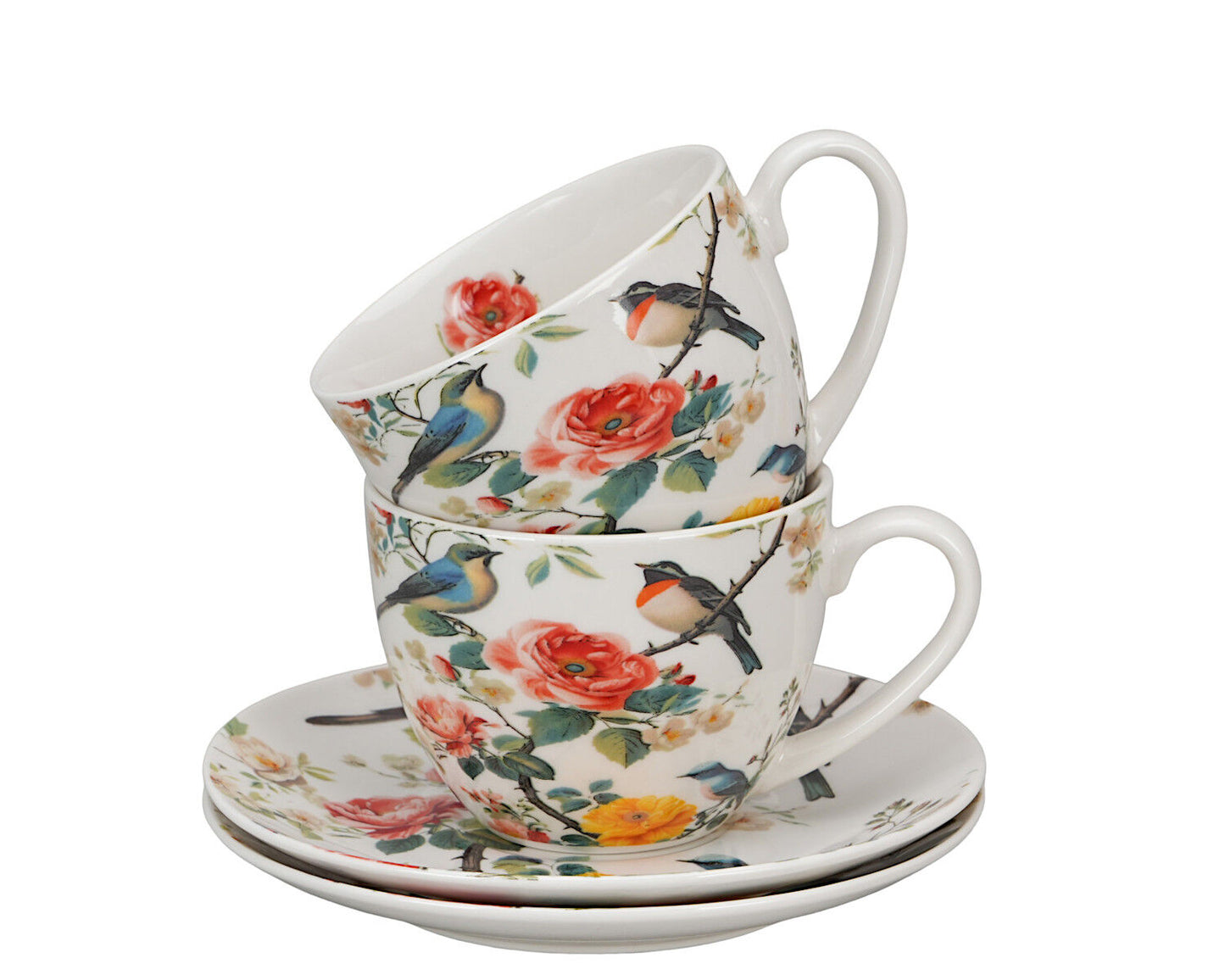DUO Flowers Classic APRIL 2er-Set Tassen 270 ml mit Untertassen, New Bone China Porzellan – Bild 4