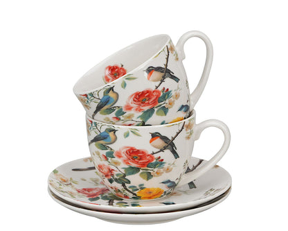 DUO Flowers Classic APRIL 2er-Set Tassen 270 ml mit Untertassen, New Bone China Porzellan – Bild 4