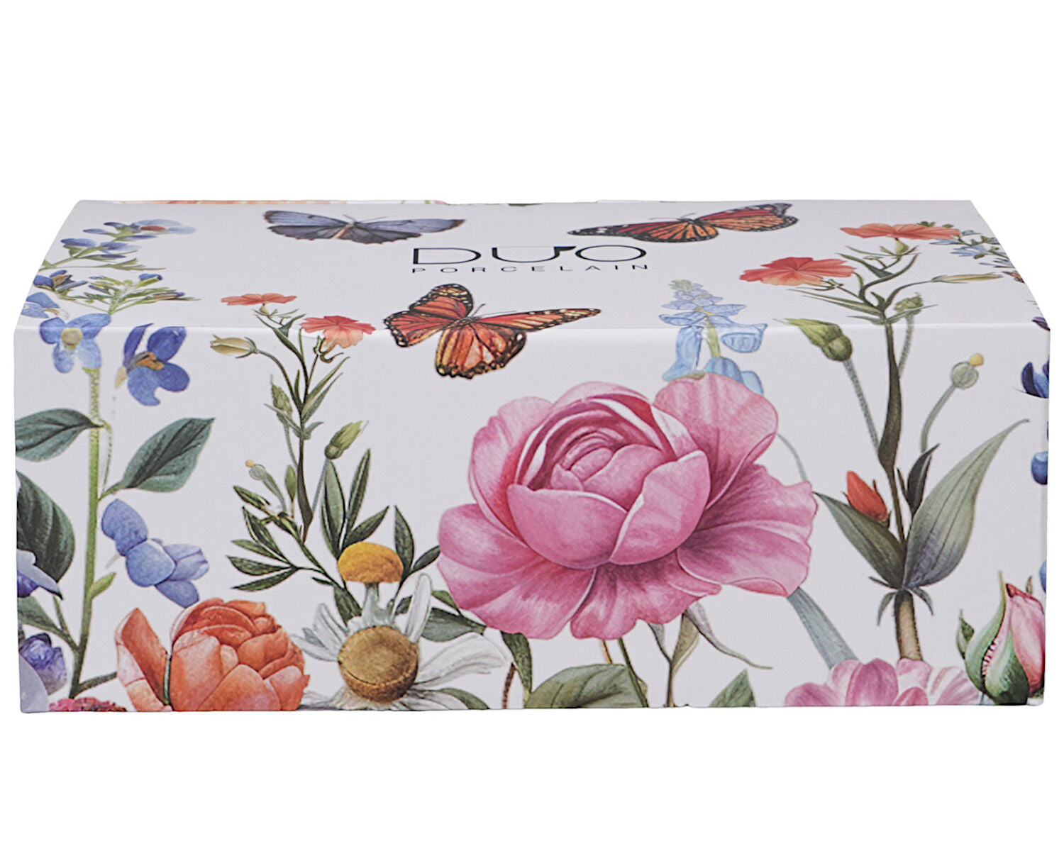 DUO Flowers Classic SUMMER Frühstücks-Set Tasse 450 ml mit langem Unterteller, New Bone China Porzellan – Bild 3