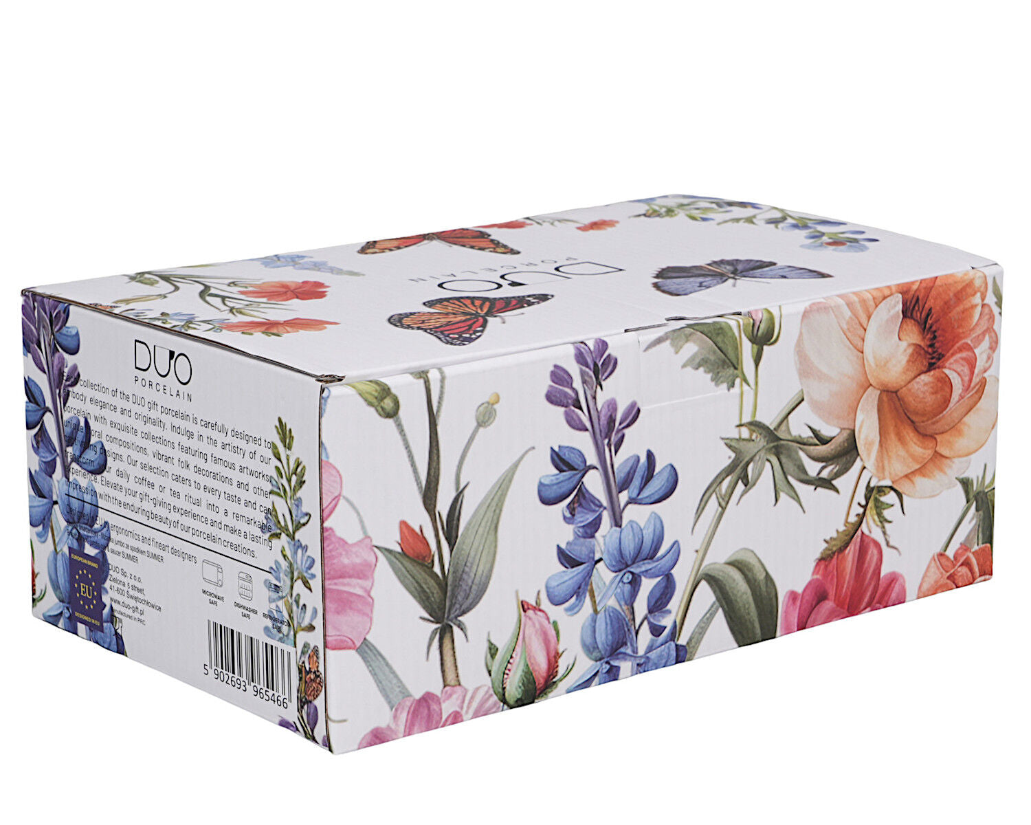 DUO Flowers Classic SUMMER Frühstücks-Set Tasse 450 ml mit langem Unterteller, New Bone China Porzellan – Bild 5