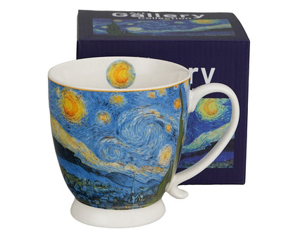 DUO ART GALLERY Becher mit Fuß 500 ml STARRY NIGHT inspired by Van Gogh, New Bone China Porzellan – Bild 5