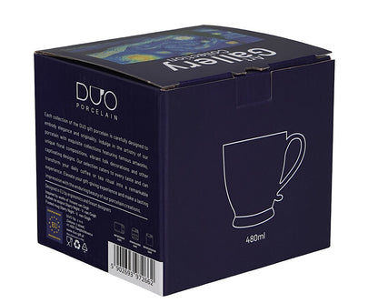 DUO ART GALLERY Becher mit Fuß 500 ml STARRY NIGHT inspired by Van Gogh, New Bone China Porzellan – Bild 2