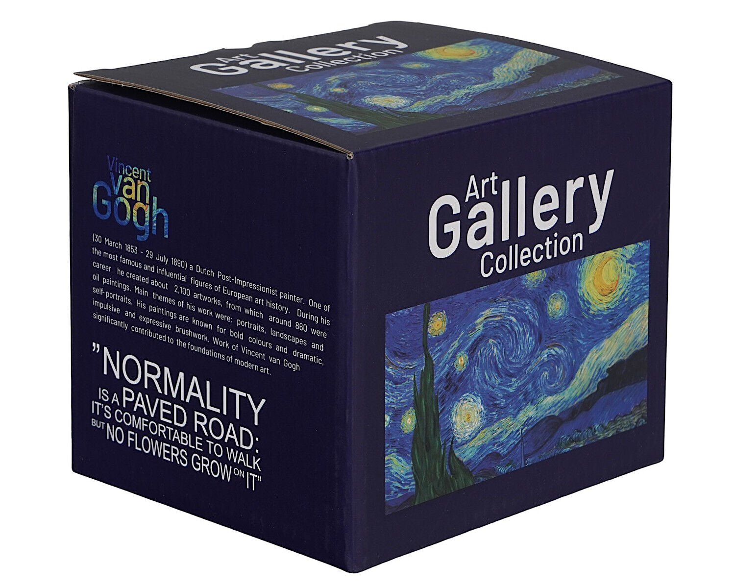 DUO ART GALLERY Becher mit Fuß 500 ml STARRY NIGHT inspired by Van Gogh, New Bone China Porzellan