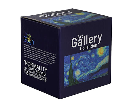 DUO ART GALLERY Becher 500 ml mit Fuß und Teesieb STARRY NIGHT inspired by Van Gogh, New Bone China Porzellan