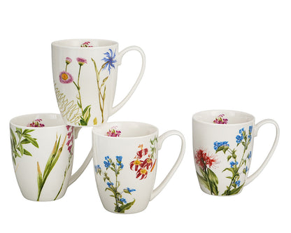 DUO Flower Classic Becher 360 ml COLORS OF NATURE 4er Set, New Bone China Porzellan