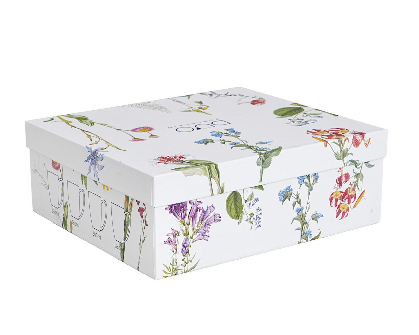 DUO Flower Classic Becher 360 ml COLORS OF NATURE 4er Set, New Bone China Porzellan – Bild 3