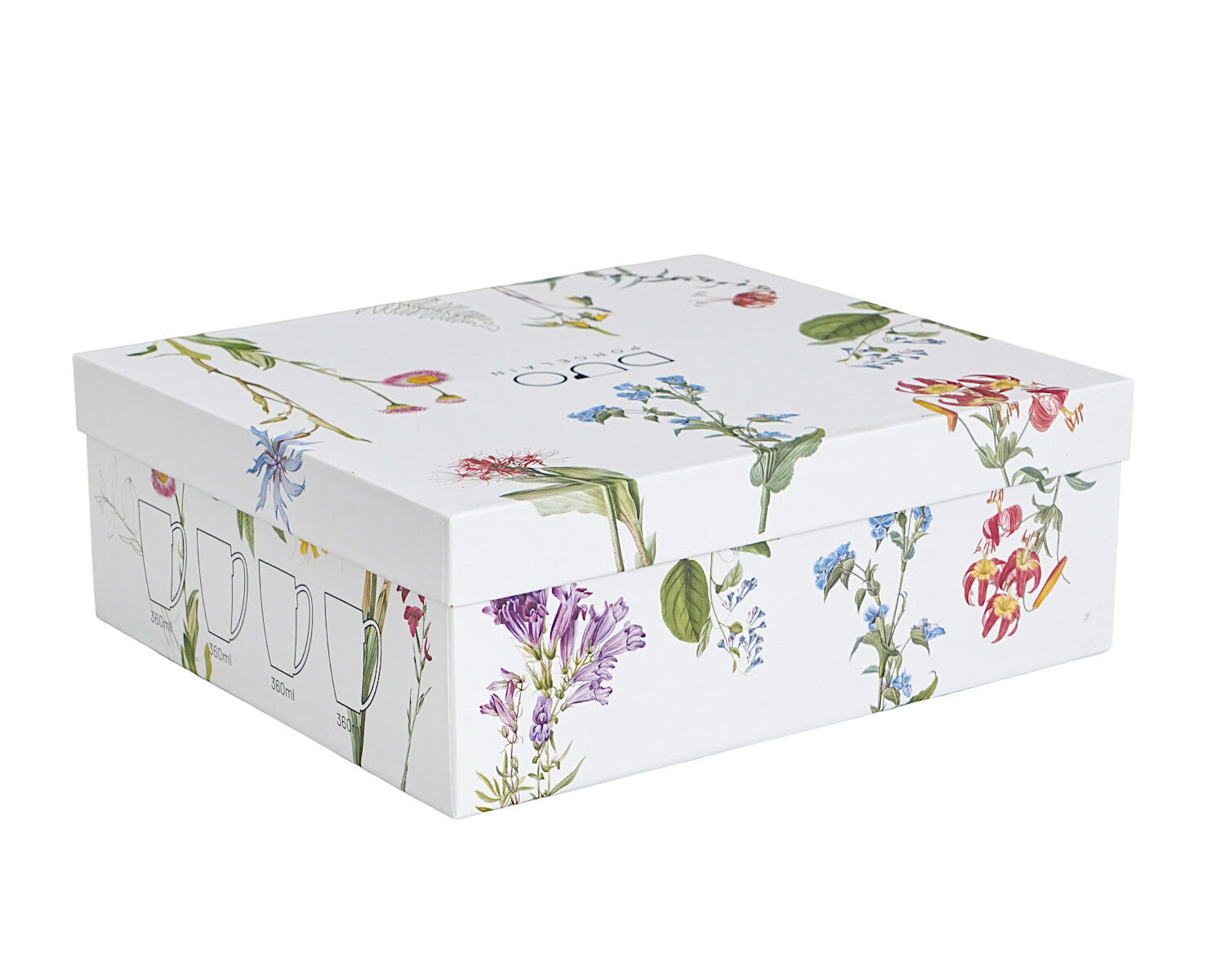 DUO Flower Classic Becher 360 ml COLORS OF NATURE 4er Set, New Bone China Porzellan – Bild 3