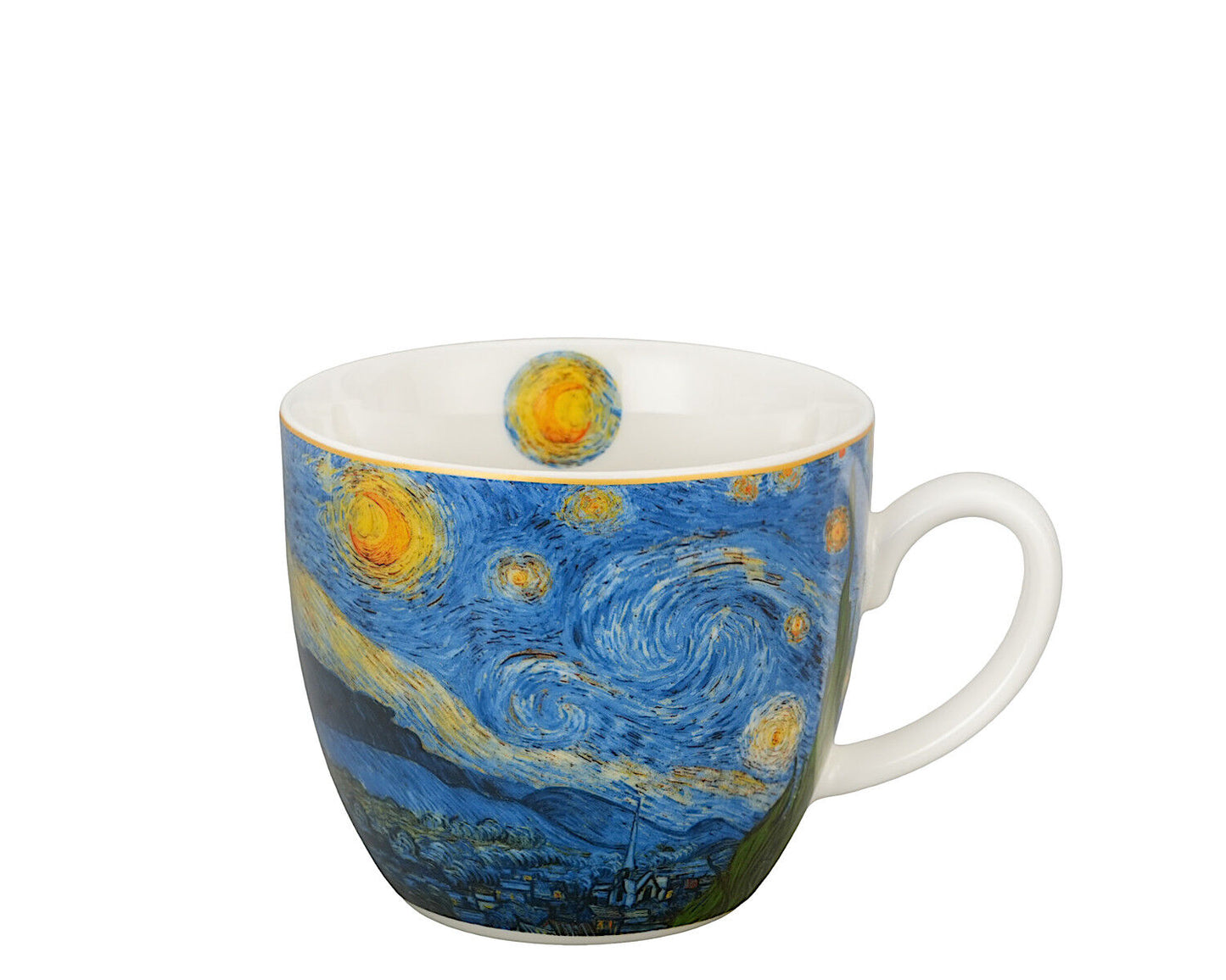 DUO ART GALLERY Becher 460 ml in Tragetasche STARRY NIGHT inspired by Van Gogh, New Bone China Porzellan