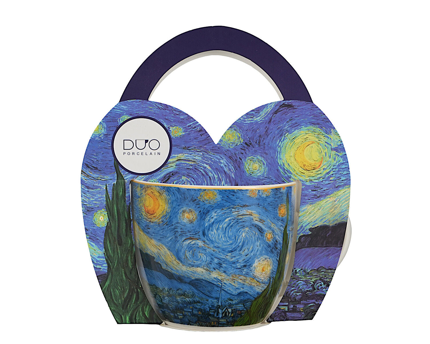 DUO ART GALLERY Becher 460 ml in Tragetasche STARRY NIGHT inspired by Van Gogh, New Bone China Porzellan – Bild 3