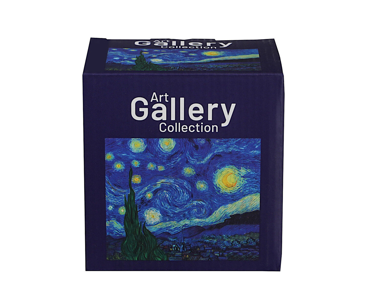 DUO ART GALLERY Klassischer Becher 360 ml mit Löffel STARRY NIGHT inspired by Van Gogh New Bone China Porzellan – Bild 3