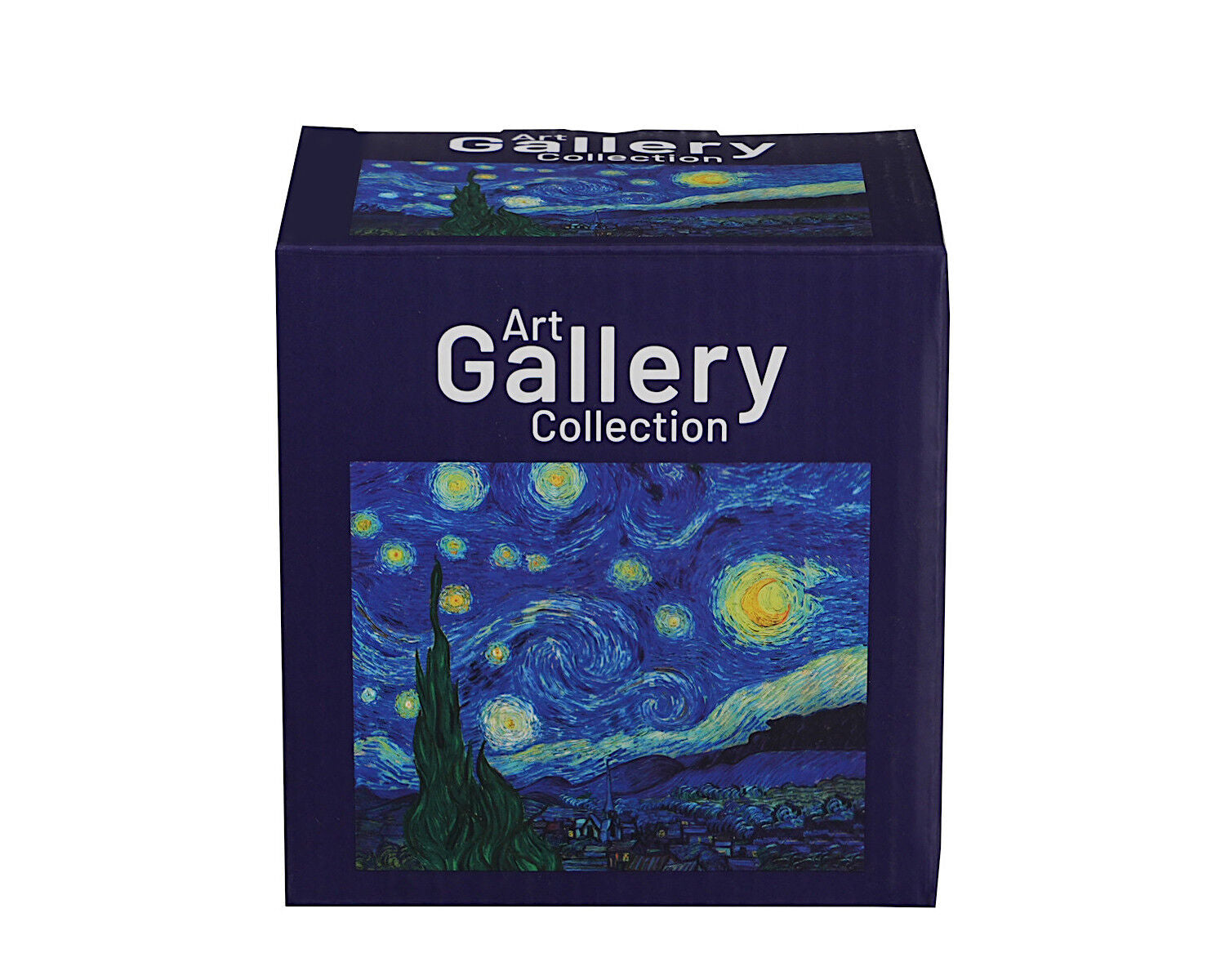 DUO ART GALLERY Klassischer Becher 360 ml mit Löffel STARRY NIGHT inspired by Van Gogh New Bone China Porzellan – Bild 3