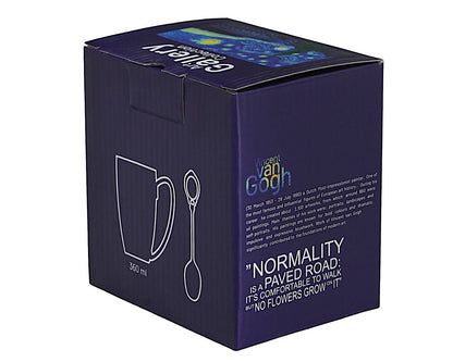 DUO ART GALLERY Klassischer Becher 360 ml mit Löffel STARRY NIGHT inspired by Van Gogh New Bone China Porzellan – Bild 5