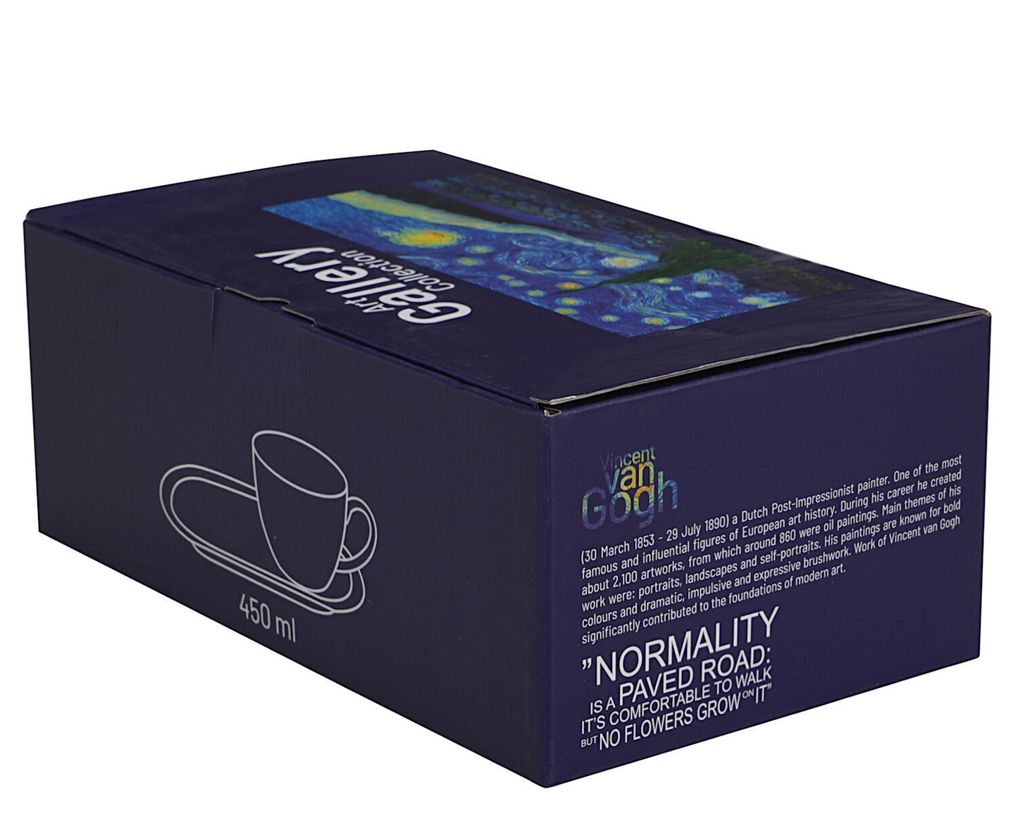 DUO ART GALLERY Frühstücks-Set mit Tasse 450 ml STARRY NIGHT inspired by Van Gogh, New Bone China Porzellan – Bild 3
