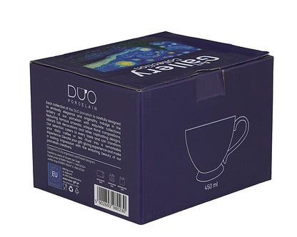 DUO ART GALLERY Jumbotasse 450 ml STARRY NIGHT inspired by Van Gogh, New Bone China Porzellan